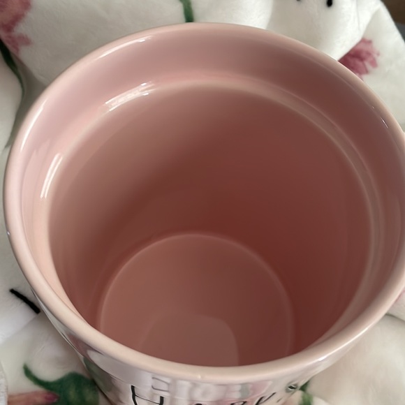 COPY - 🇺🇸 NWT. Rae Dunn pink HAPPY SPRING crock. NWT. 8”h x 6.25”w. - Picture 4 of 5